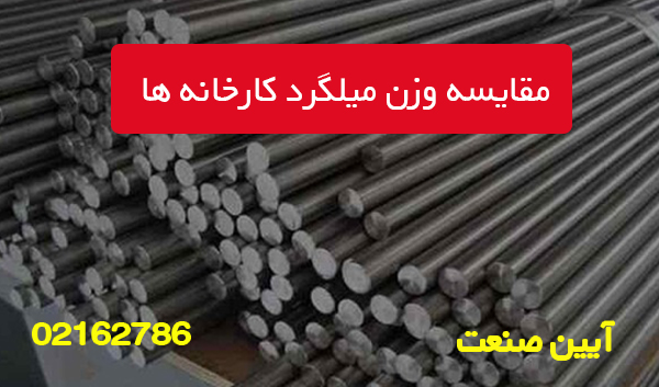 مقایسه وزن میلگرد کارخانه ها